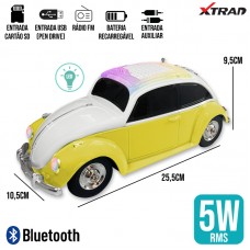 Caixa de Som Bluetooth Fusca WS-1958 Xtrad - Amarela 